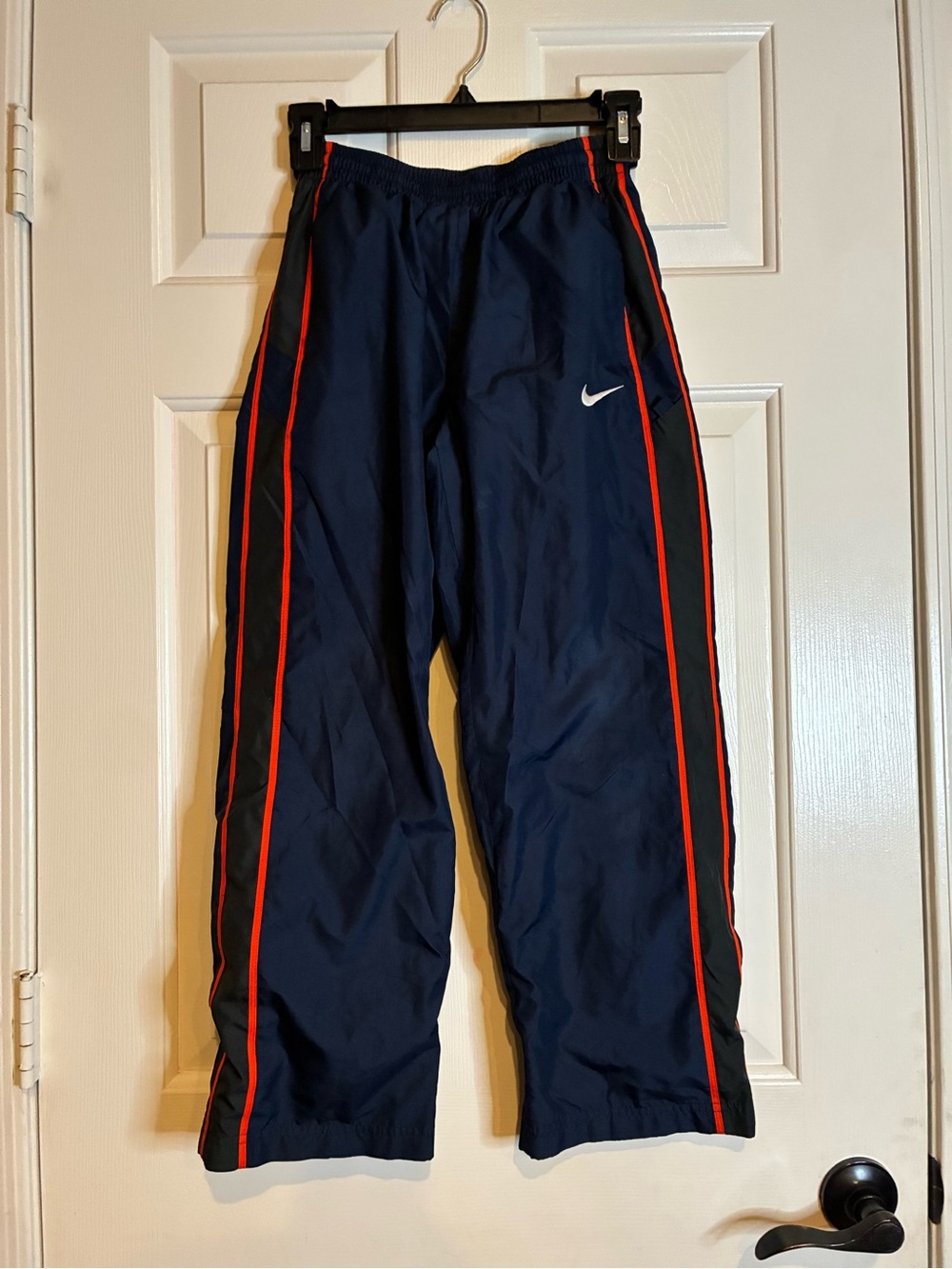 Nike Navy Joggers with Red Piping and Black Side Panels